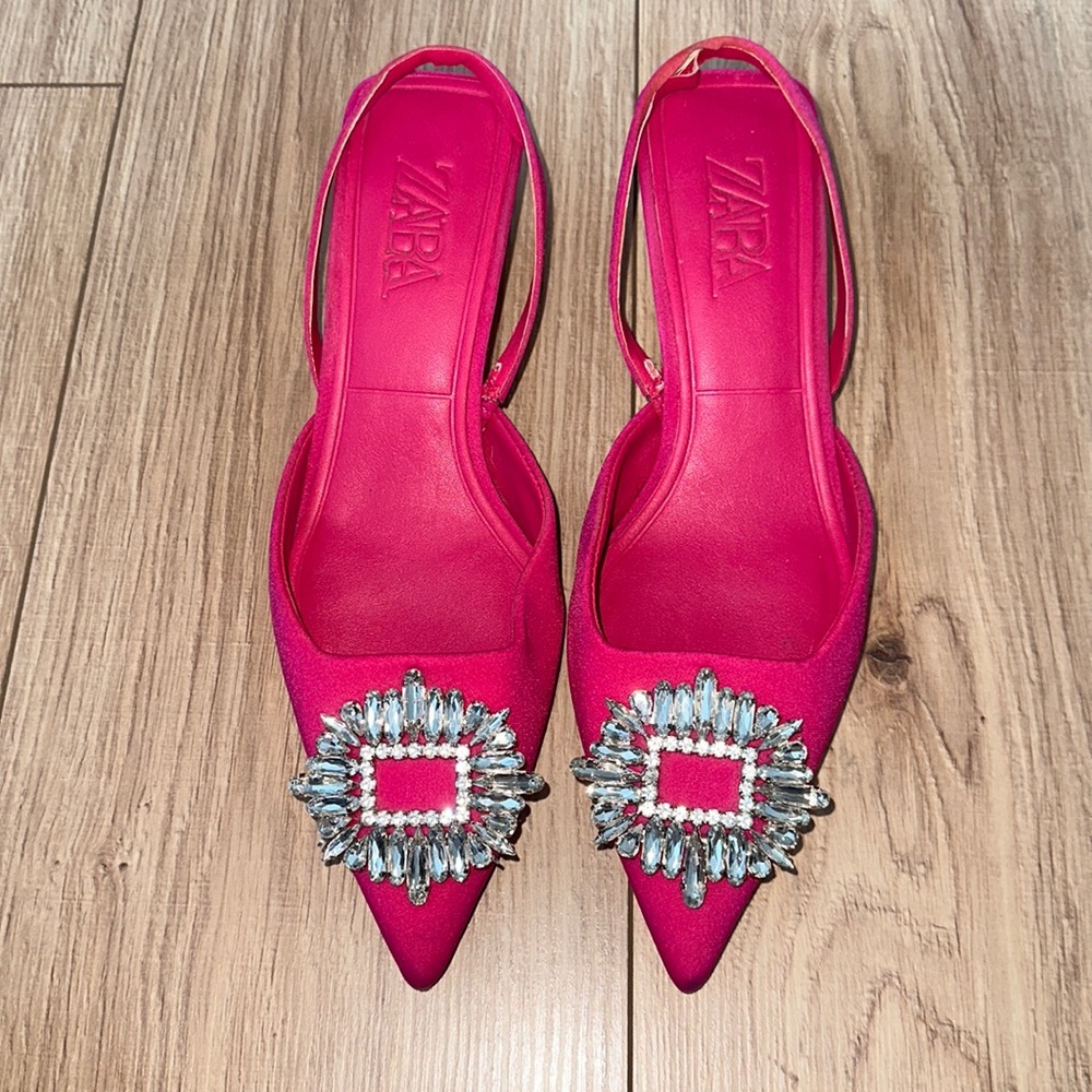 Zara dupe Amina Muaddi shoes